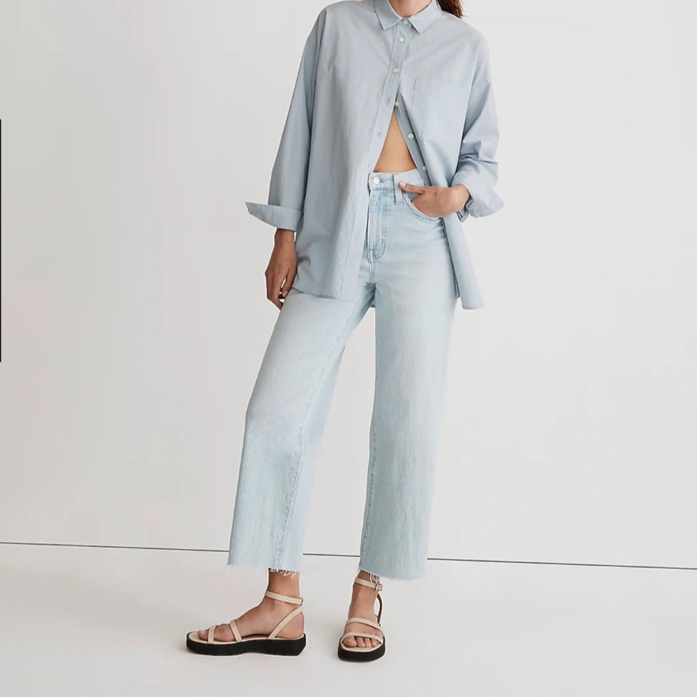 NWT Madewell The Perfect Vintage Wide-Leg Crop Jean in Ward Wash size 32